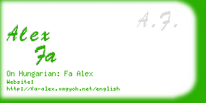 alex fa business card